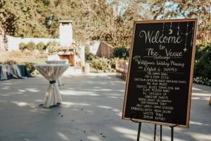 A picture of the vendor list from the styled shoot in beautiful calligraphy.