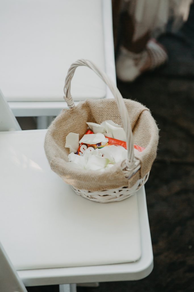 Flower Girl basket with hidden candy